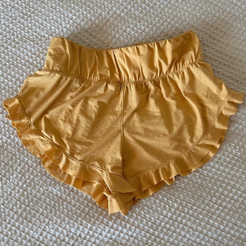 Free People yellow flowy shorts size medium